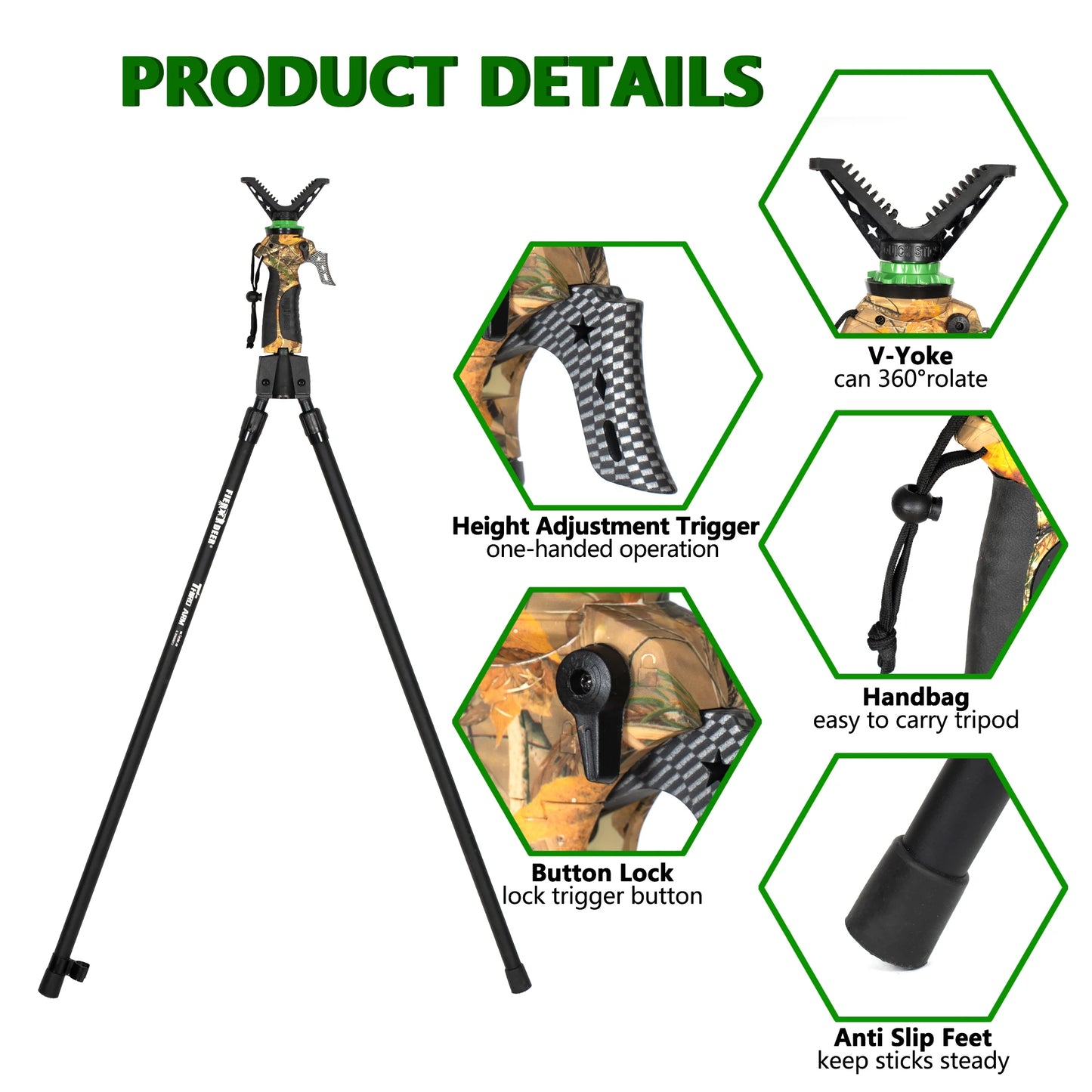 FIERY DEER - Bipod Skydestok